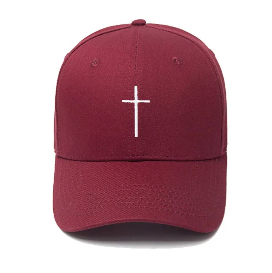 Cross Embroidered Christian Baseball Cap, Adjustable Hat