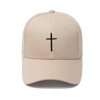 Cross Embroidered Christian Baseball Cap, Adjustable Hat