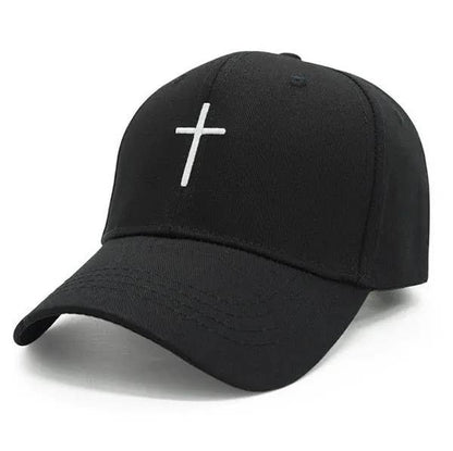 Cross Embroidered Christian Baseball Cap, Adjustable Hat