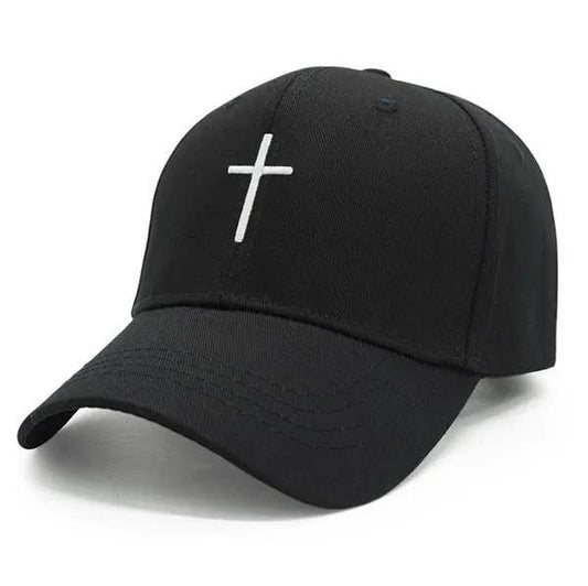 Cross Embroidered Christian Baseball Cap, Adjustable Hat