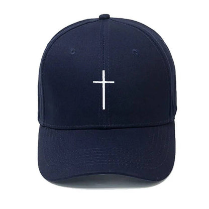 Cross Embroidered Christian Baseball Cap, Adjustable Hat