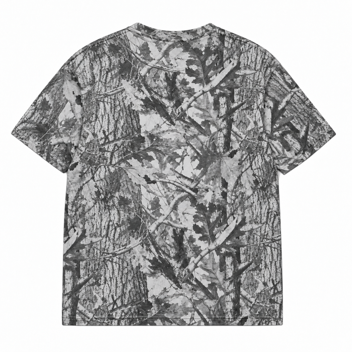 Size chart for S8VD oversized camo tee collection