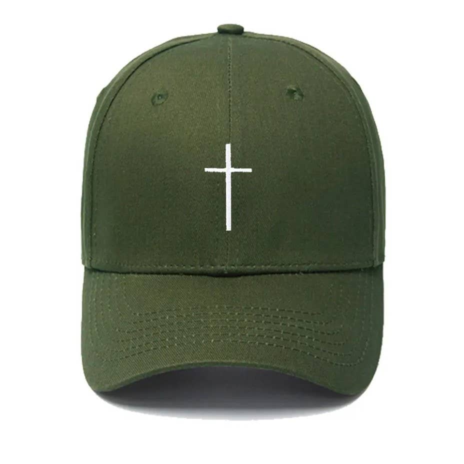 Cross Embroidered Christian Baseball Cap, Adjustable Hat