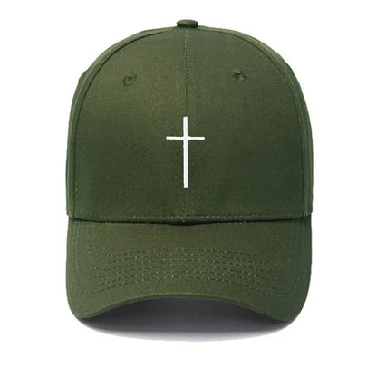 Cross Embroidered Christian Baseball Cap, Adjustable Hat