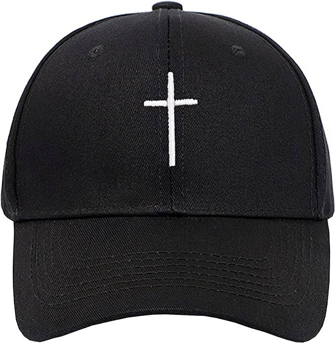 Cross Embroidered Christian Baseball Cap, Adjustable Hat