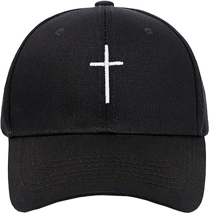 Cross Embroidered Christian Baseball Cap, Adjustable Hat