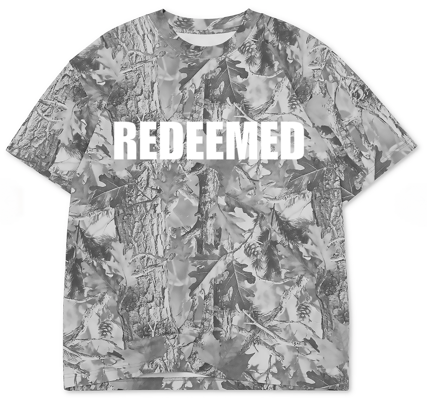 REDEEMED Oversized Vintage Grey Camo Box S/S Tee 7.5 OZ