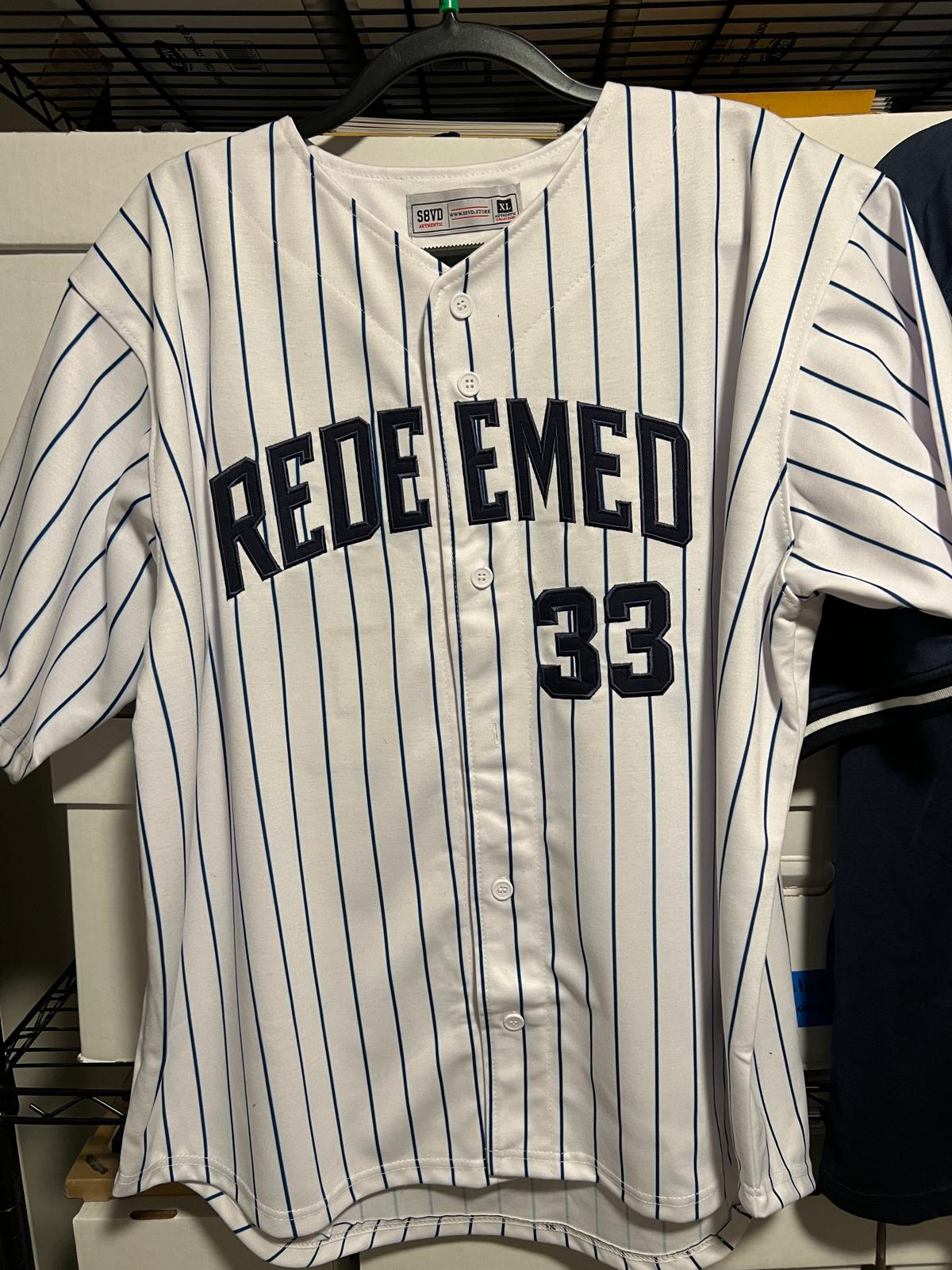 REDEEMED Pinstripe Baseball Jersey