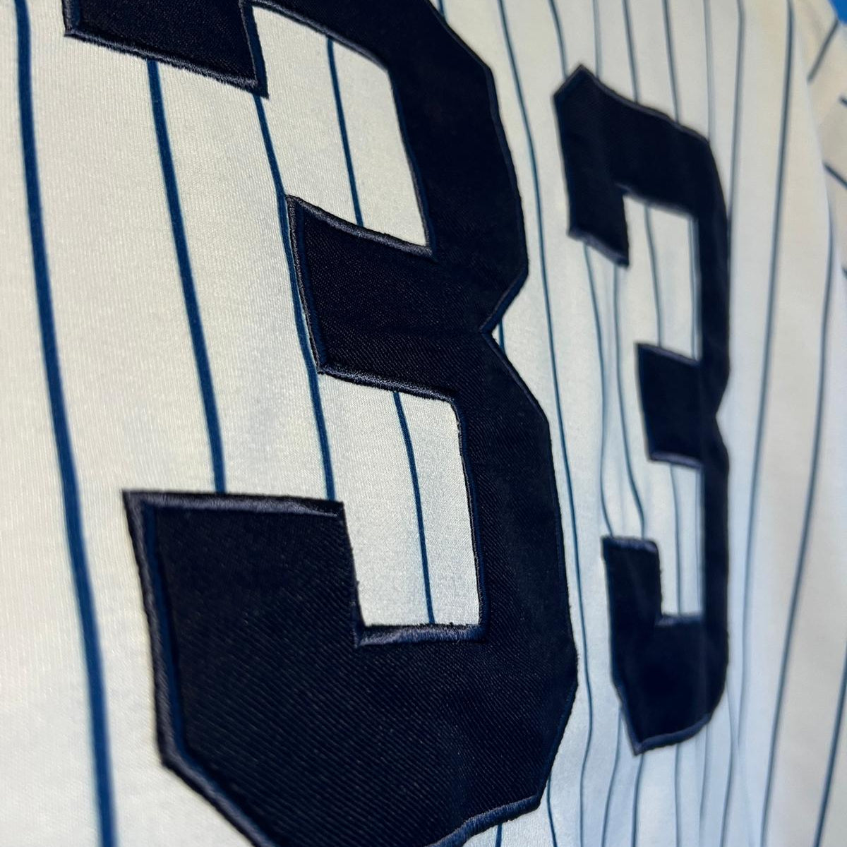 REDEEMED No. 33 pinstripe baseball jersey, S8VD Athletics Collection, view 8