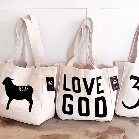 Large Tote Bags - Love God | Love Others