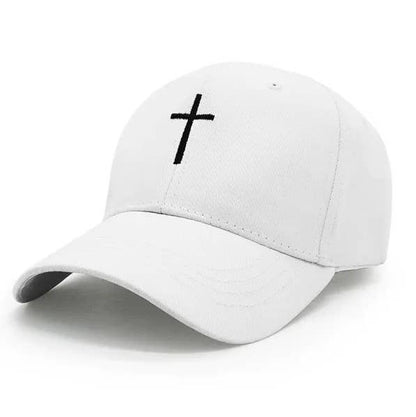 Cross Embroidered Christian Baseball Cap, Adjustable Hat
