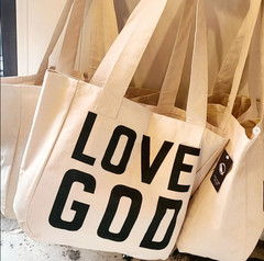 Large Tote Bags - Love God | Love Others
