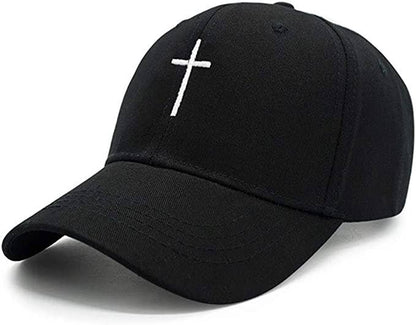 Cross Embroidered Christian Baseball Cap, Adjustable Hat