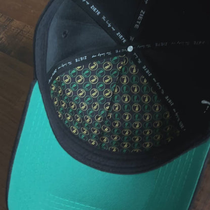 Premium Suede | Gamuza 5-Panel Hat – Cross & Psalm 16:1 Embroidery